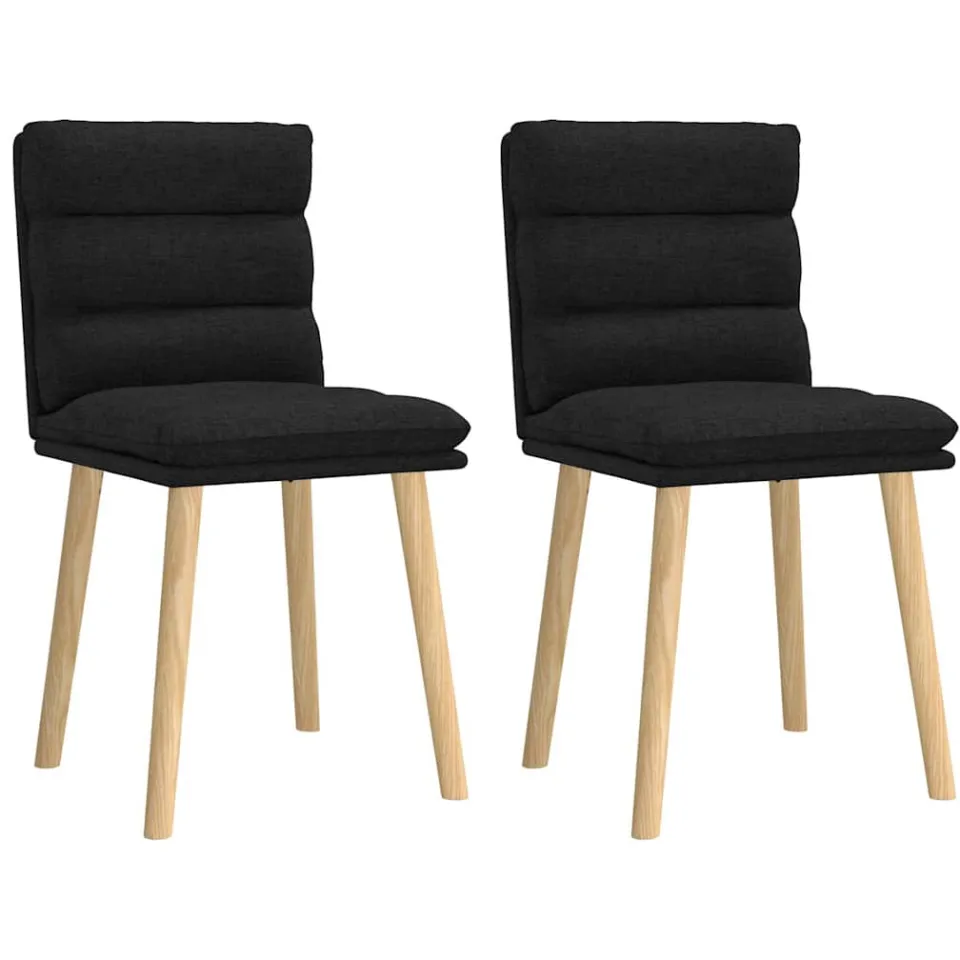 vidaXL Eetkamerstoelen 2 st stof zwart, foto 3