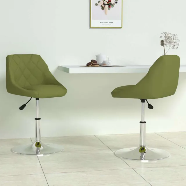 vidaXL Eetkamerstoelen draaibaar 2 st fluweel lichtgroen groen, foto 2