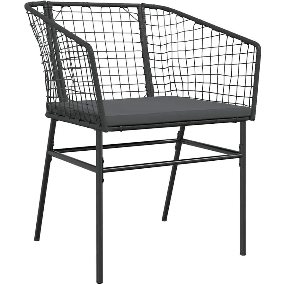 vidaXL 5-delige Tuinset met kussens poly rattan glas zwart, foto 3