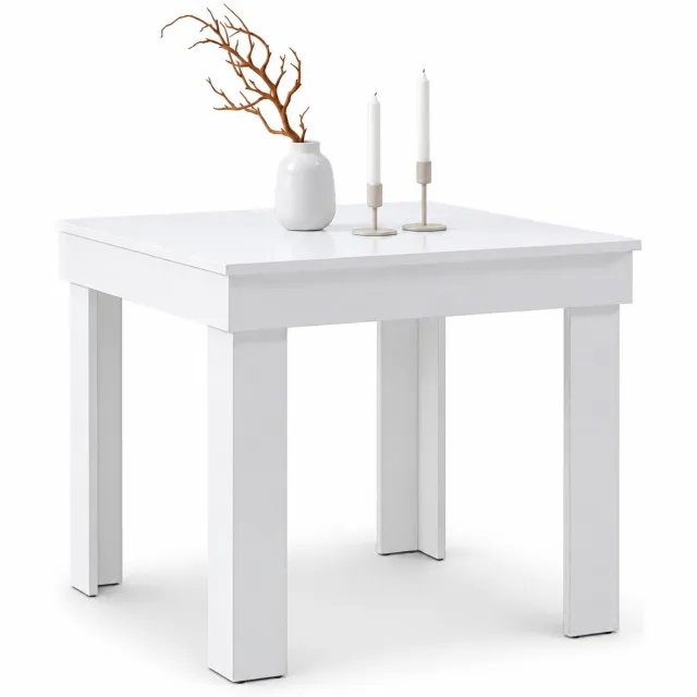 Homestyle4u Eettafel - 80x80 cm - Massief houten - Keukentafel - Wit