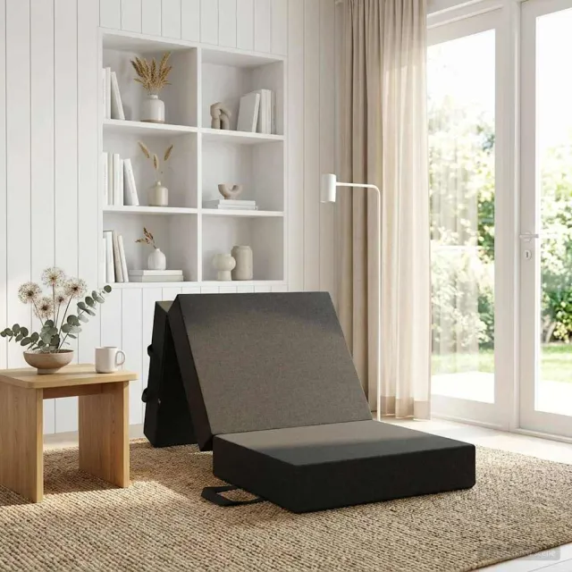 vidaXL Vouwbare Bankbed 90 x 63 x 45 cm Donkergrijs