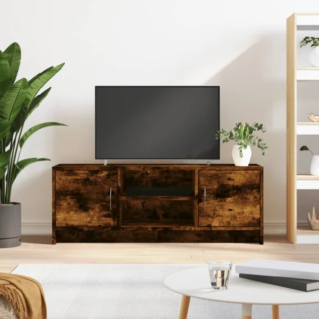 vidaXL Tv-meubel 102x30x37,5 cm bewerkt hout gerookt eikenkleurig, foto 2