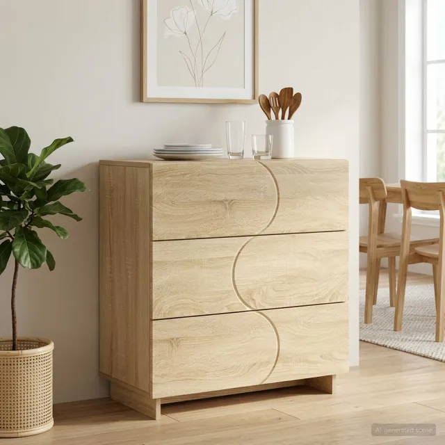 vidaXL Dressoir Sonoma Eiken 70 x 38 x 75 cm Bewerkt hout Bruin