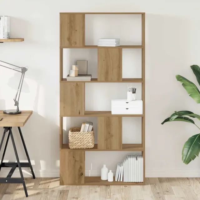 vidaXL Boekenkast 5-laags 80,5x23,5x162,5 cm hout artisanaal eiken, foto 2