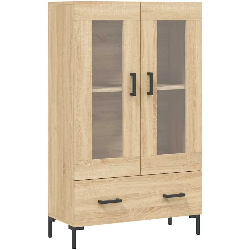 vidaXL Hoge kast 69,5x31x115 cm bewerkt hout sonoma eikenkleurig, foto 3
