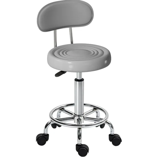 DESMIU Bureaukruk 40 x 32 x 86 cm - In Hoogte Verstelbaar en Draaibaar - voor Kapsalon en Thuiskantoor - Polyester - Grijs