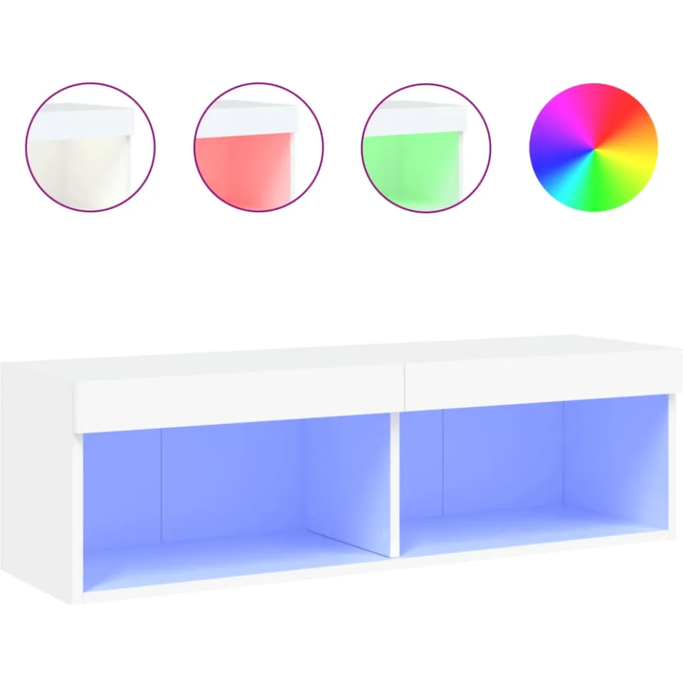 vidaXL Tv-meubel met LED-verlichting 100x30x30 cm wit, foto 3