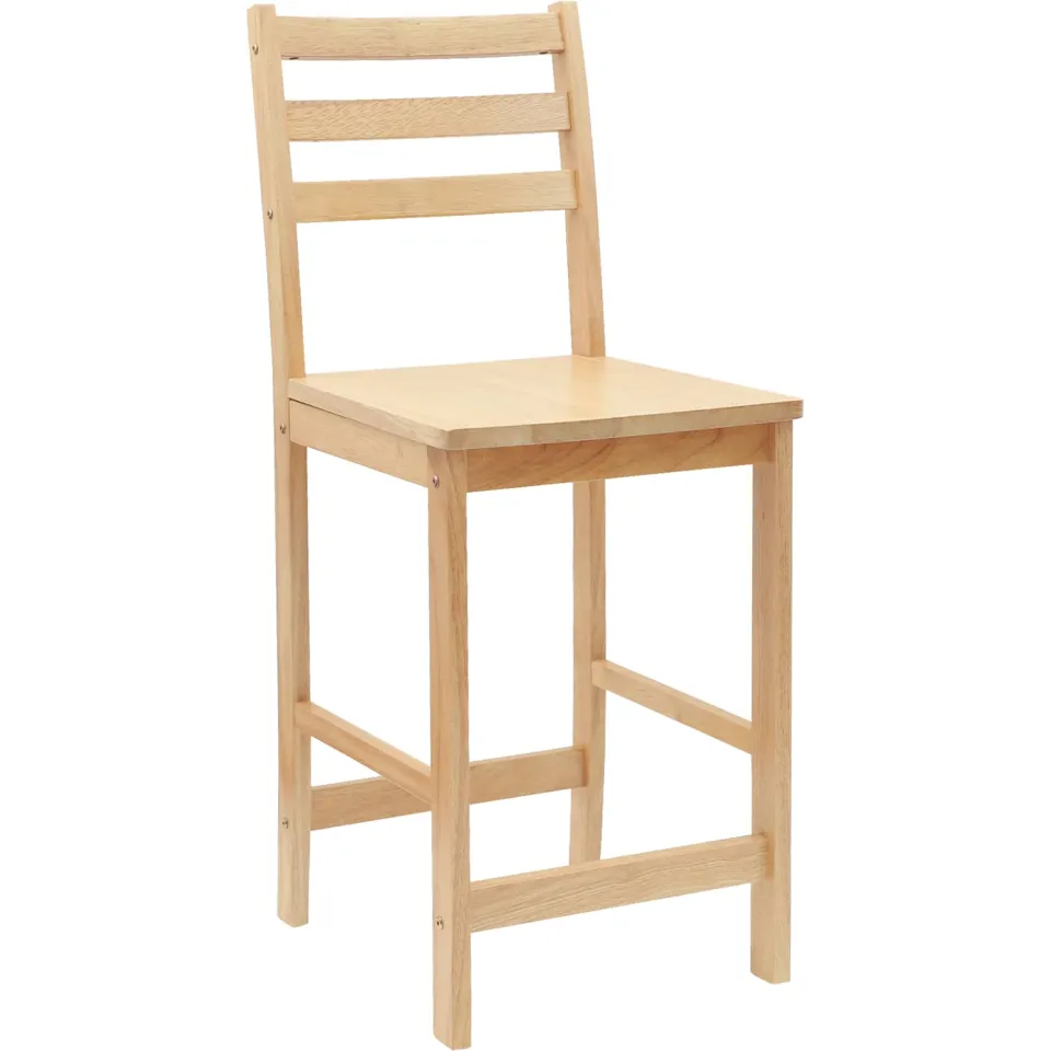 vidaXL Eettafelstoelen 2 st Massief Rubberhout Naturel, foto 4