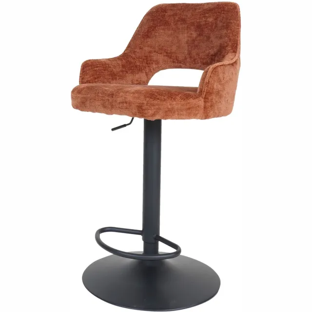 Home67 Barkruk Vivian - Perfect Harmony - Terra 22 - Draaibare Design Barkruk in Velvet / Hotel Chique Stijl