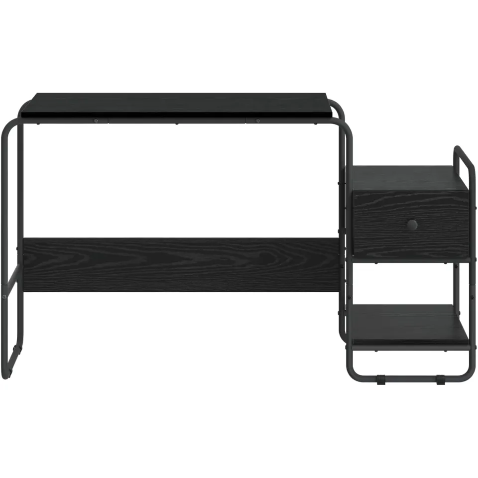 vidaXL Bureau met opbergruimte Zwart eiken 131,5 x 50 x 75,5 cm, foto 4