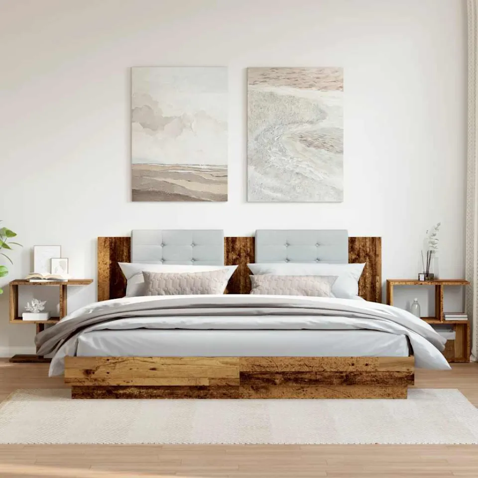 vidaXL Nachtkastjes 2 st 50x30x51,5 cm bewerkt hout oud houtkleurig bruin, foto 2