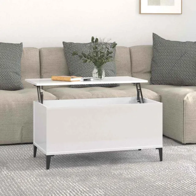vidaXL Salontafel 90x44,5x45 cm bewerkt hout wit