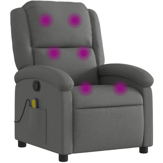 vidaXL Massagestoel - Donkergrijze - Stof Donkergrijs