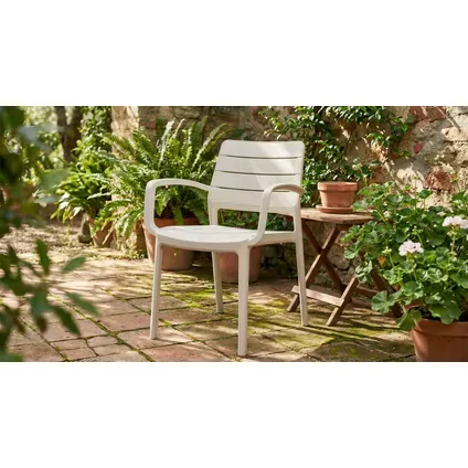 Keter Tuinstoel Porto - Stapelbaar - Kunststof - Grijs - 56,5 X 53,5 X 82cm, foto 5