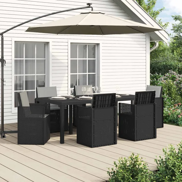 vidaXL Tuin eettafelset 7 st Anthraciet en Lichtgrijs PP