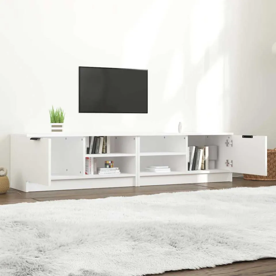 vidaXL Tv-meubels 2 st 80x35x36,5 cm bewerkt hout wit, foto 3