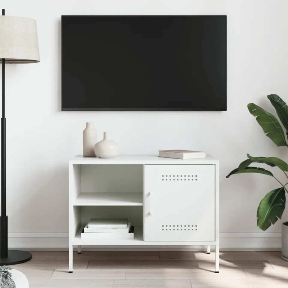 vidaXL Tv-meubel 68x39x50,5 cm staal wit, foto 3