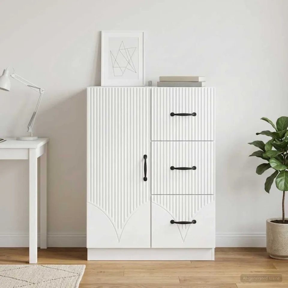 vidaXL Dressoir Wit 66 x 34,5 x 87 cm Bewerkt hout, foto 3