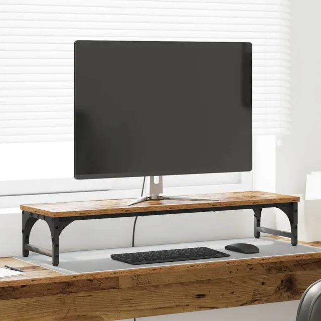 vidaXL Monitorstand - Oud - hout - 85 - x - 23 - x - 15,5 - cm - Bewerkt - hout Oud hout