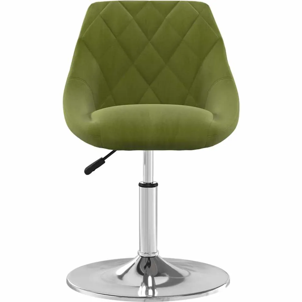 vidaXL Eetkamerstoelen draaibaar 2 st fluweel lichtgroen groen, foto 4