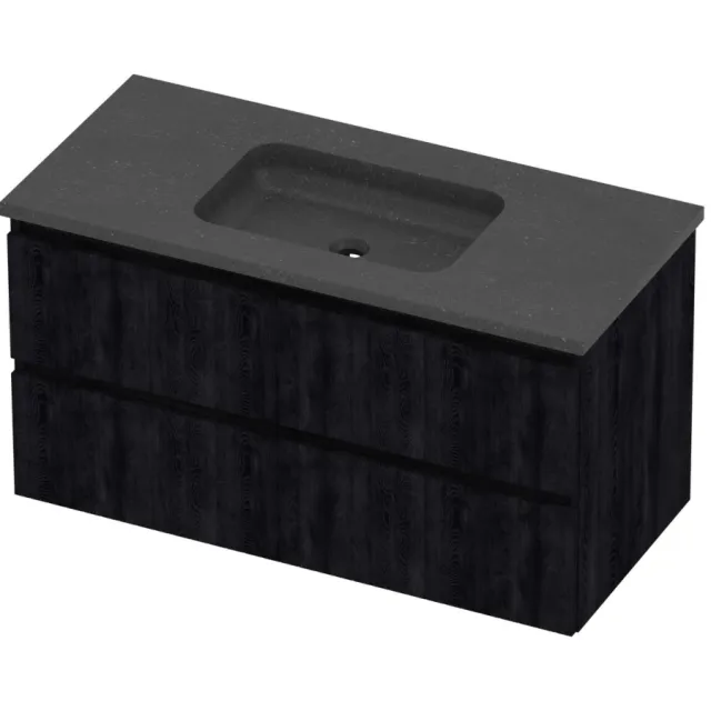 Proline Rollo Badmeubelset Hardsteen Elegant Midden 100x46x54 cm Blue Stone Charcoal Oak Eiken