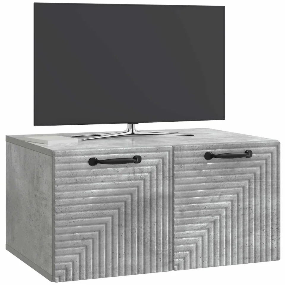 vidaXL Wandbeugel TV-kast Betongrijs 59,5 x 41 x 30 cm Bewerkt hout