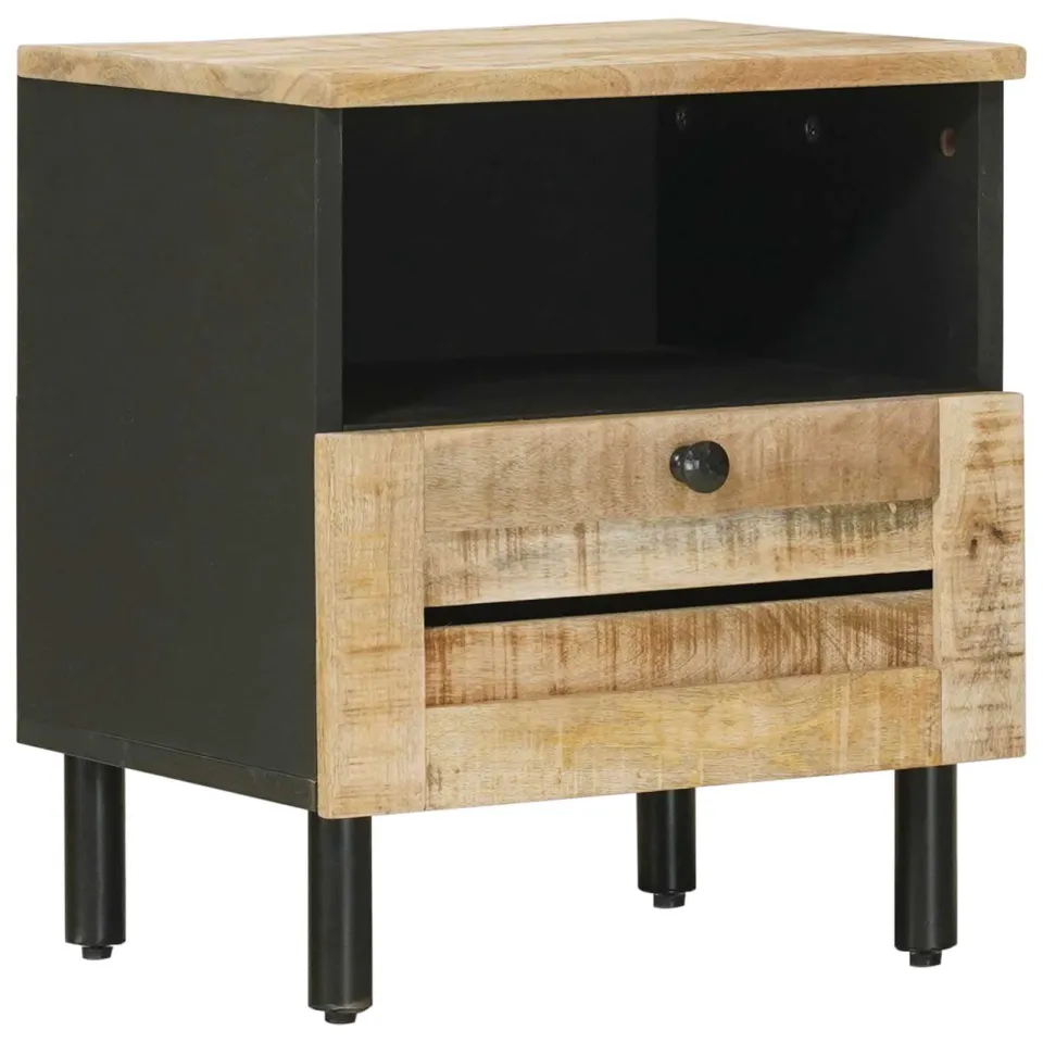 vidaXL Nachtkastje Naturel 40 x 33 x 46 cm Massief Mango Hout, foto 3