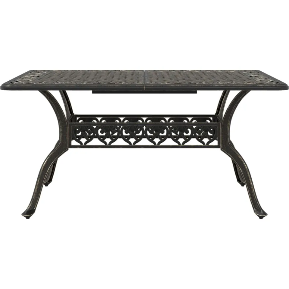 vidaXL Tuintafel 150x90x72 cm gietaluminium bronskleurig bruin, foto 3