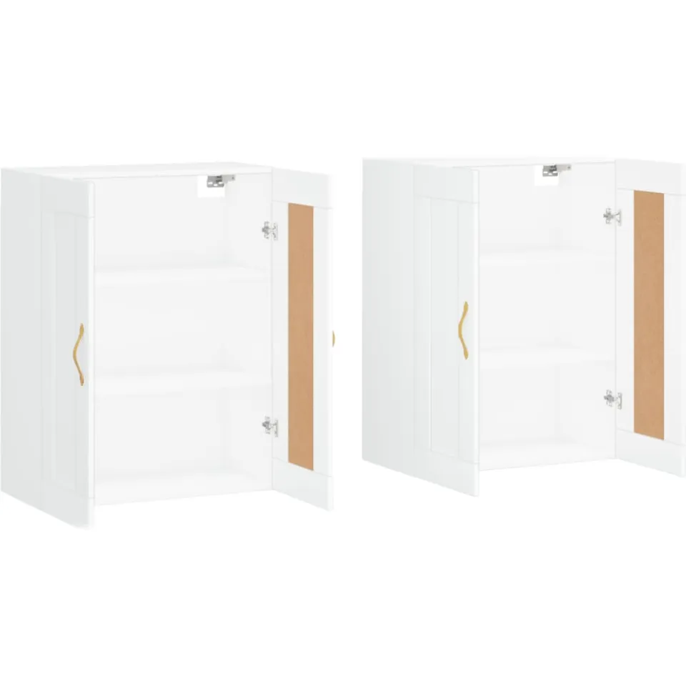 vidaXL Hangkasten 2 st bewerkt hout wit