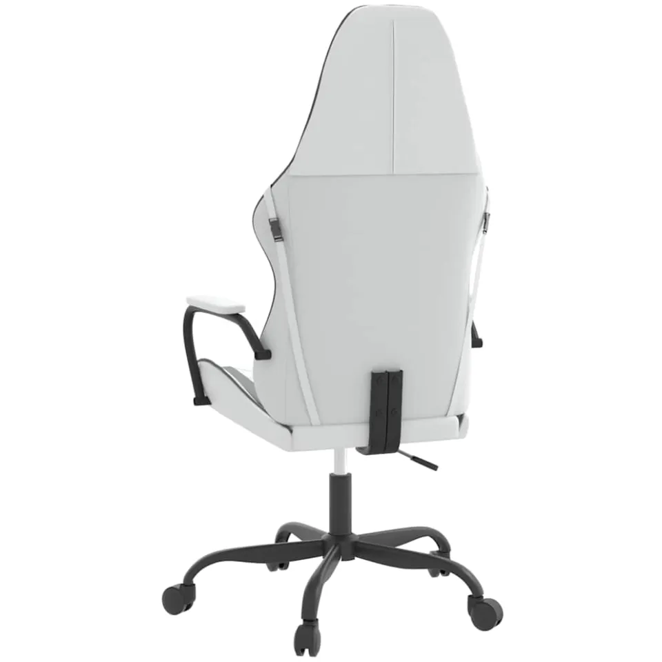 vidaXL Massage gamestoel kunstleer wit en zwart, foto 4