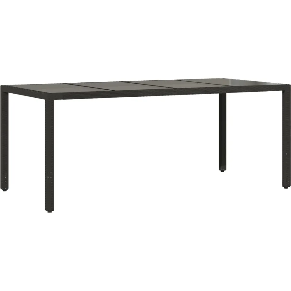 vidaXL 9-delige Tuinset met kussens poly rattan en glas zwart, foto 4