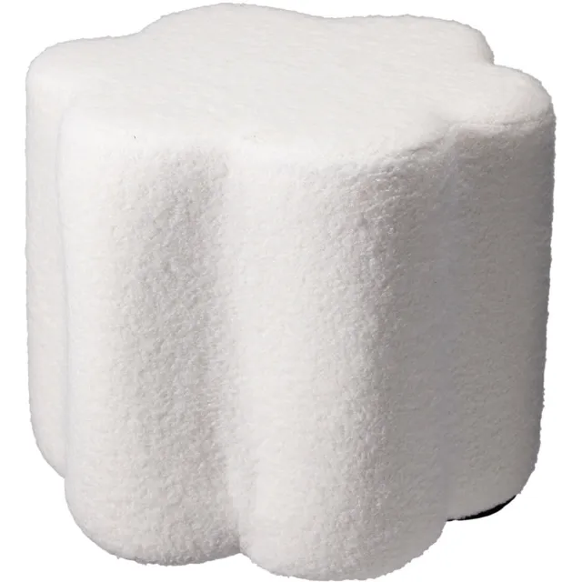 Home Styling Collection - Bloem poef YORE, bekleding schapenvacht, 34 x 34 x 29 cm wit