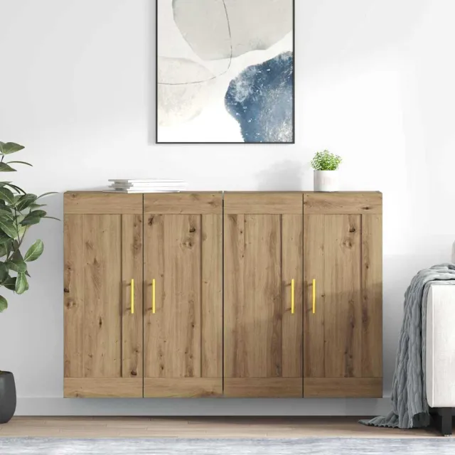 vidaXL Wandkast 2 st Artisan Eiken 69,5 x 34 x 90 cm Bewerkt hout Bruin