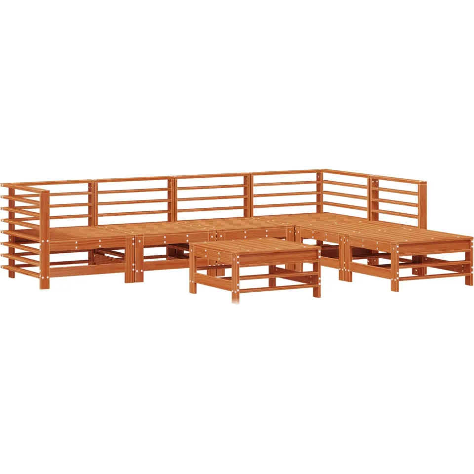 vidaXL Tuin loungeset 7 st Wasbruin Massief grenenhout bruin, foto 4