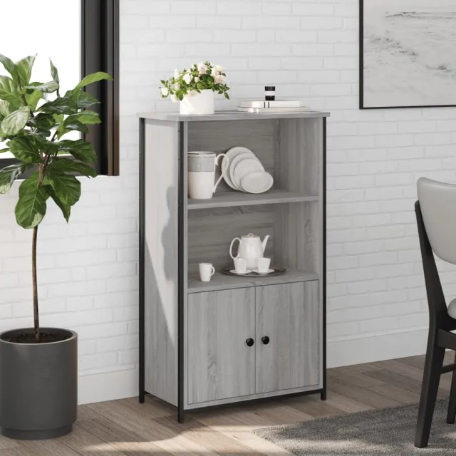 vidaXL Hoge kast 62x32x103,5 cm bewerkt hout grijs sonoma eikenkleurig, foto 2