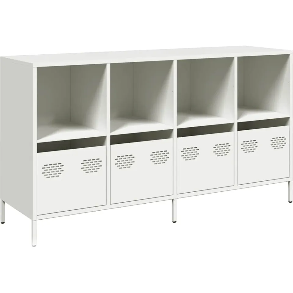 vidaXL Dressoir 135x39x73,5 cm koudgewalst staal wit, foto 3