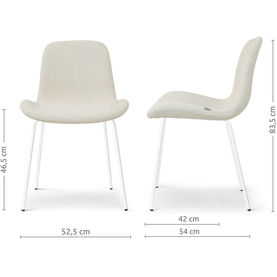 Nolon Nora-Fé eetkamerstoel cottonbeige - wit onderstel, foto 3
