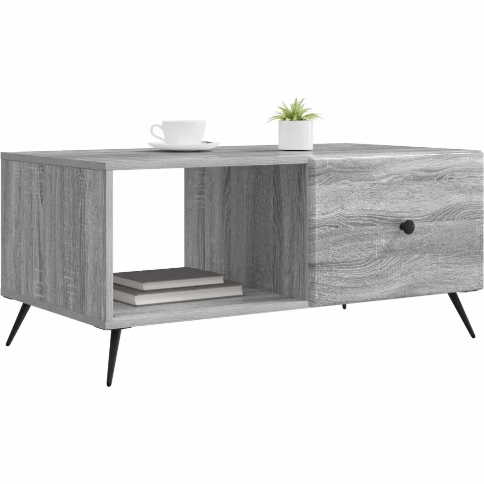 vidaXL Salontafel Grijs sonoma 90 x 50 x 40 cm Bewerkt hout