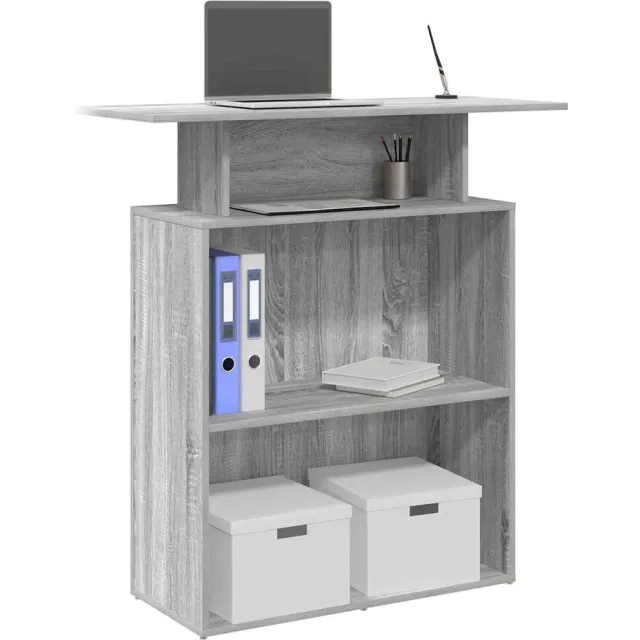 vidaXL Receptiebalie 100x40x104 cm bewerkt hout grijs sonoma eiken