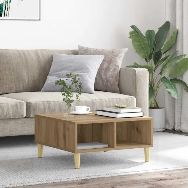 vidaXL Salontafel 60x60x30 cm bewerkt hout artisanaal eiken Bruin