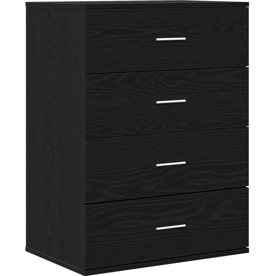 vidaXL Dressoir Zwart Eiken 60 x 39 x 80 cm Bewerkt hout, foto 3