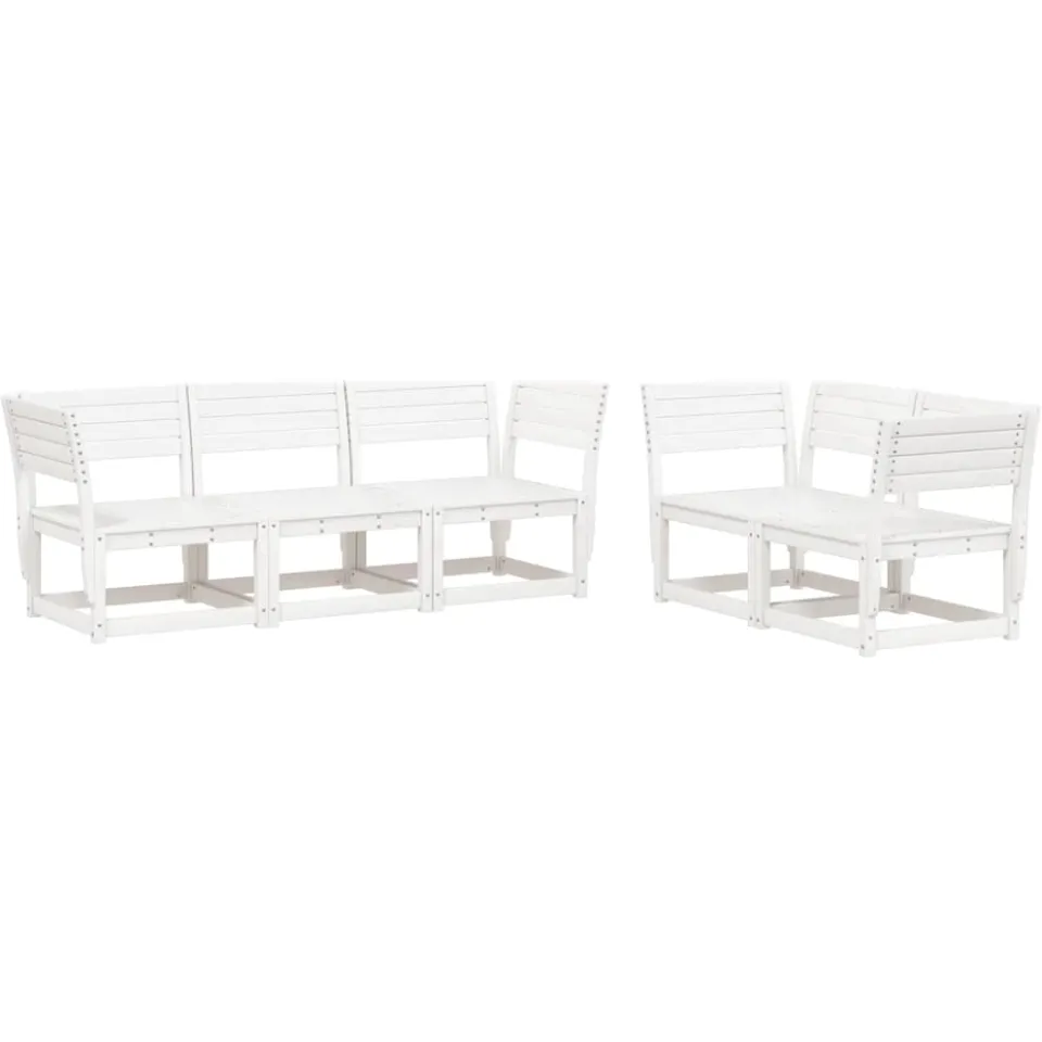 vidaXL 5-delige Loungeset massief grenenhout wit, foto 3