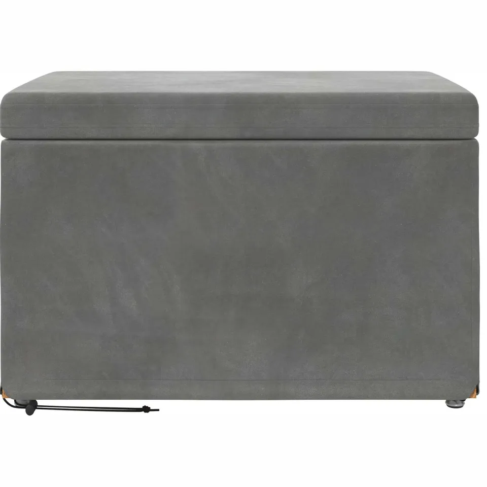 vidaXL Kruk Donkergrijs 61 x 41 x 40 cm Velvet en Gefabriceerd Hout