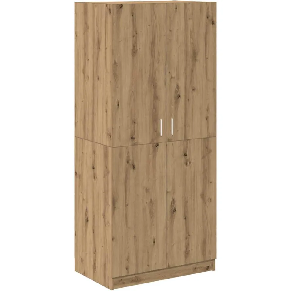 vidaXL Kledingkast 90x52x200 cm bewerkt hout artisanaal eikenkleur, foto 3