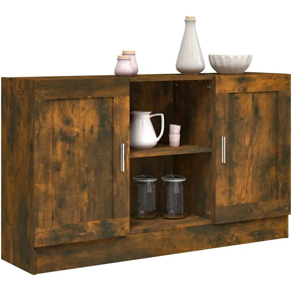 vidaXL Dressoir 120x30,5x70 cm bewerkt hout gerookt eikenkleurig, foto 4
