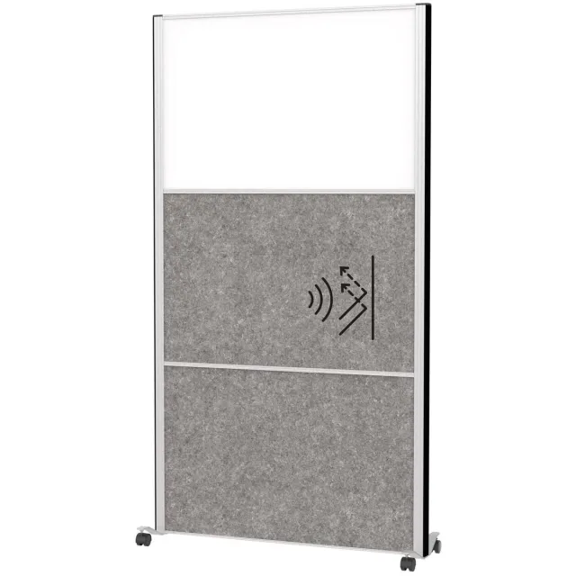 Maul MAULconnecto scheidingswand 100 x 182 cm - akoestisch - met wielen - zilver - 1 stuk - MAUL zilver|Donkergrijs|wit