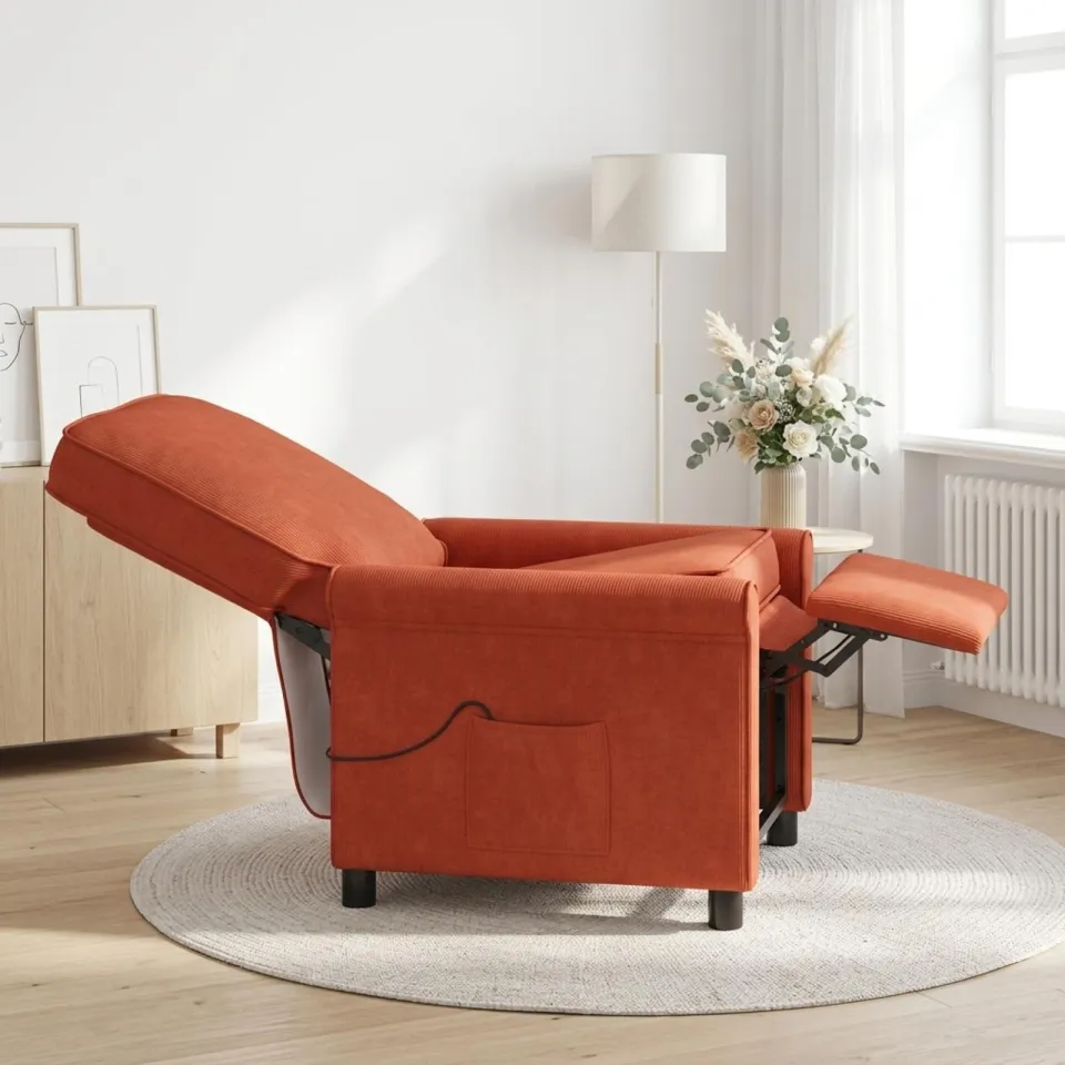 vidaXL Massage-relaxstoel Rood-oranje 69 x 95 x 101 cm Stof, foto 4