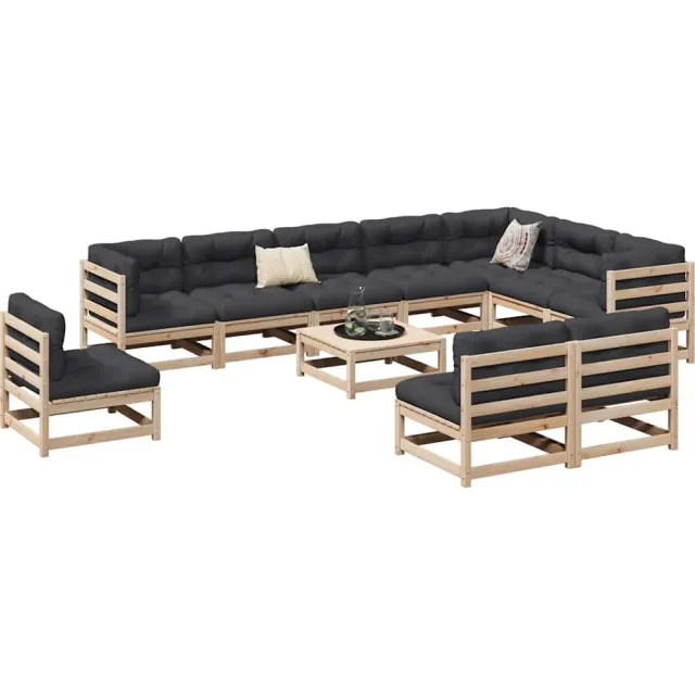 vidaXL 11-delige Loungeset massief grenenhout bruin, foto 2