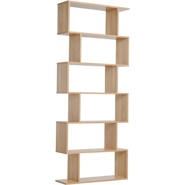 Homcom Boekenplank-Hout-80x23x192cm-Beige