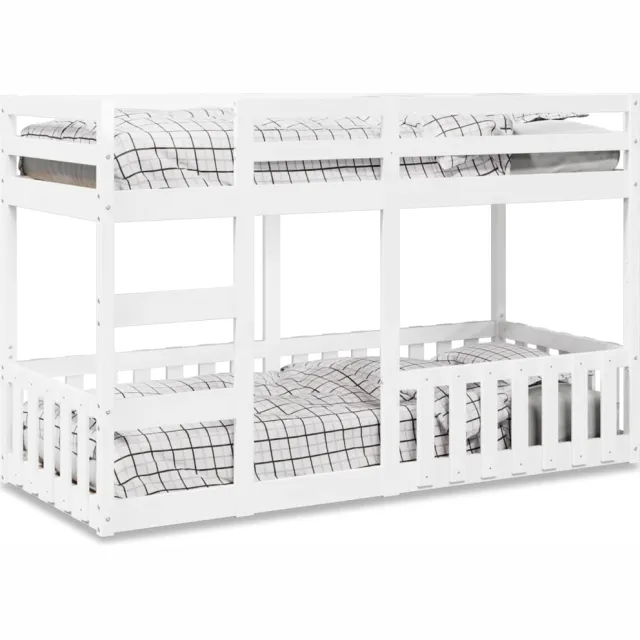 vidaXL Stapelbed 90x190 cm massief grenenhout wit